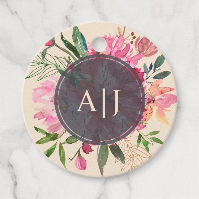 Ruby Rosa Peony Blommigt Botaniska Elfenbenskusten Gåvor Etiketter (Framsida)