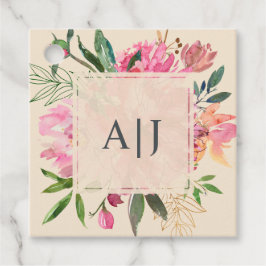 Ruby Rosa Peony Blommigt Botaniska Elfenbenskusten Gåvor Etiketter