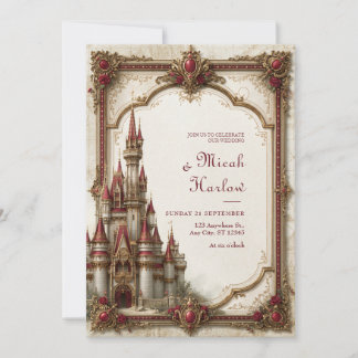 Ruby Spire Baroque Castle Wedding Inbjudningar
