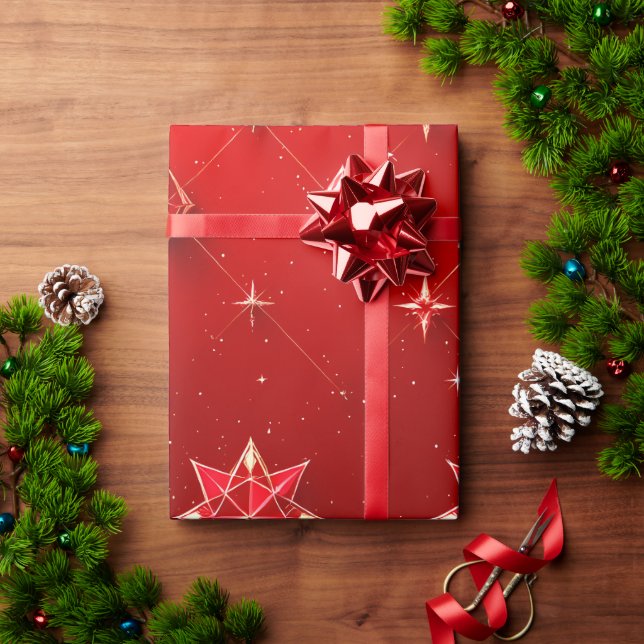 Ruby Star Gem Wrapping Papper Presentpapper (Julgåva)