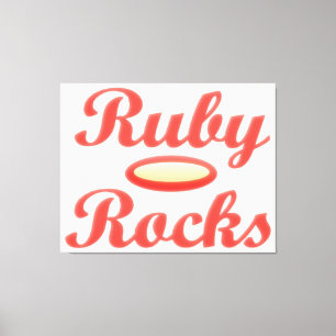 Ruby Sten design red and mellow kräm Canvastryck