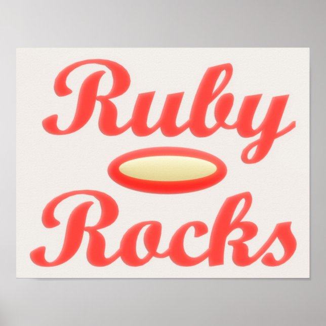 Ruby Sten design red and mellow kräm Poster (Framsidan)