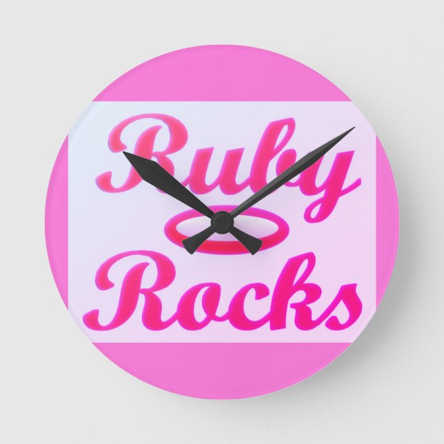 Ruby Sten design SWEET ROSA Rund Klocka (Framsida)