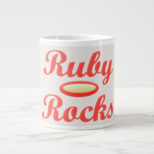 RUBY STEN RED OCH CREAM COFFEE MUGG JUMBO MUGG (Framsidan)