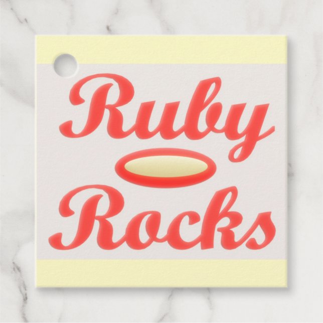 RUBY STEN RED OCH CREAM Gift märkre Gåvor Etiketter (Framsida)