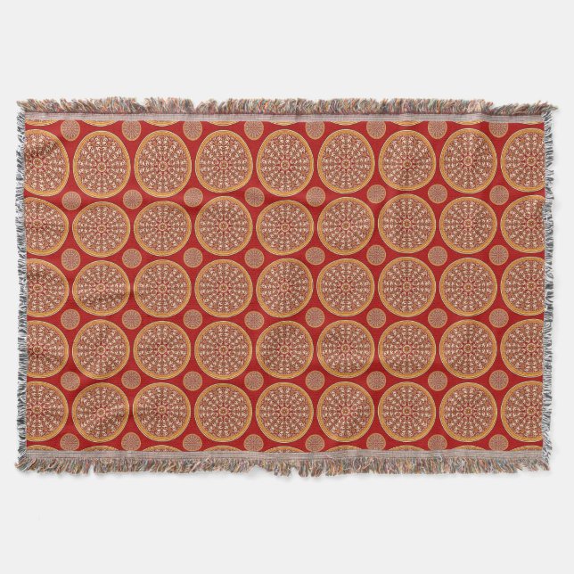 Ruby Sunset Blommigt Throw Blanket Filt (Framsidan)