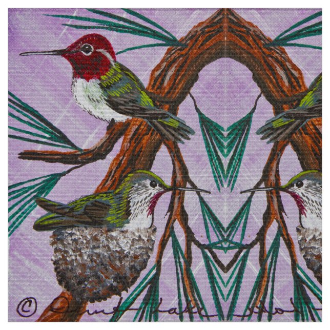 Ruby Throat-ed Hummingbird Tyg (Prov)