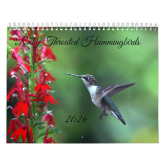 Ruby Throated Hummingbird 2026 Calendar Kalender