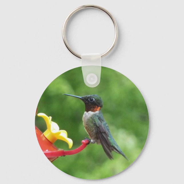 Ruby-Throated Hummingbird Bird Photography Nyckelring (Framsida)