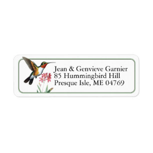 Ruby-throated Hummingbird Bird Returadress Etikett