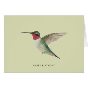 Ruby-throated Hummingbird Birthday Card Hälsningskort