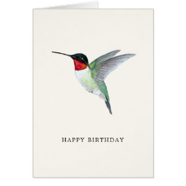 Ruby-throated Hummingbird Birthday Card Hälsningskort