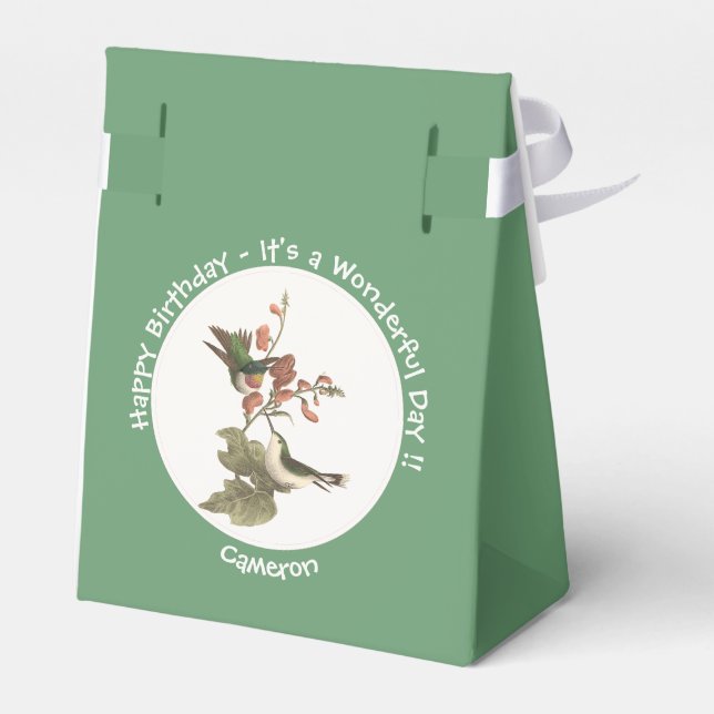 Ruby-throated Hummingbird, Birthday eller Annan Pa Presentaskar (Baksidan Sidan)