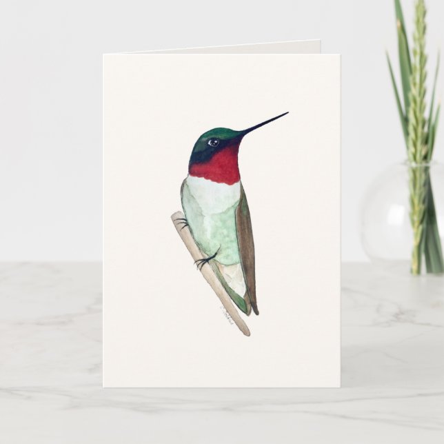 Ruby-throated Hummingbird Card Kort (Framsida)