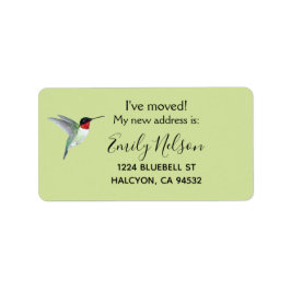 Ruby-throated Hummingbird Change of Adress Adressetikett