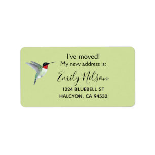 Ruby-throated Hummingbird Change of Adress Adressetikett
