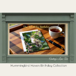 Ruby-Throated Hummingbird Fine Art Birthday Card Julkort
