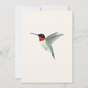 Ruby-throated Hummingbird Flat Greeting Card Kort