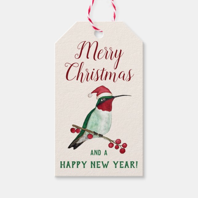 Ruby-throated Hummingbird Gift Märkres Presentetikett (Framsidan)