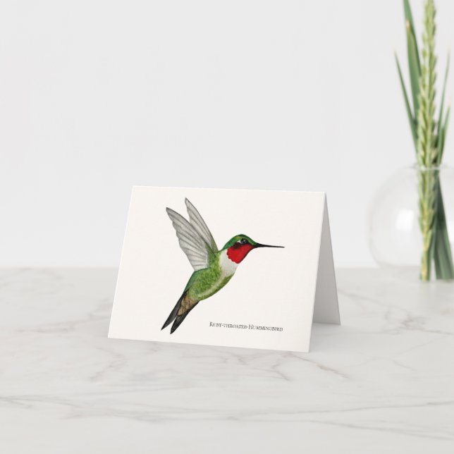 Ruby-throated Hummingbird Greeting Card Kort (Framsida)