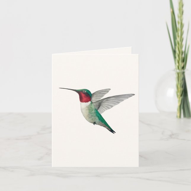 Ruby-throated Hummingbird Greeting Card Kort (Framsida)