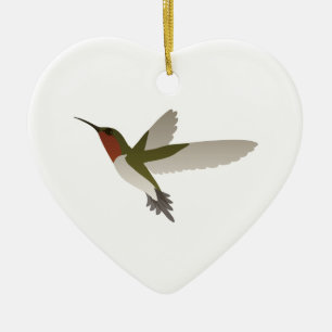 Ruby Throated Hummingbird Julgransprydnad Keramik