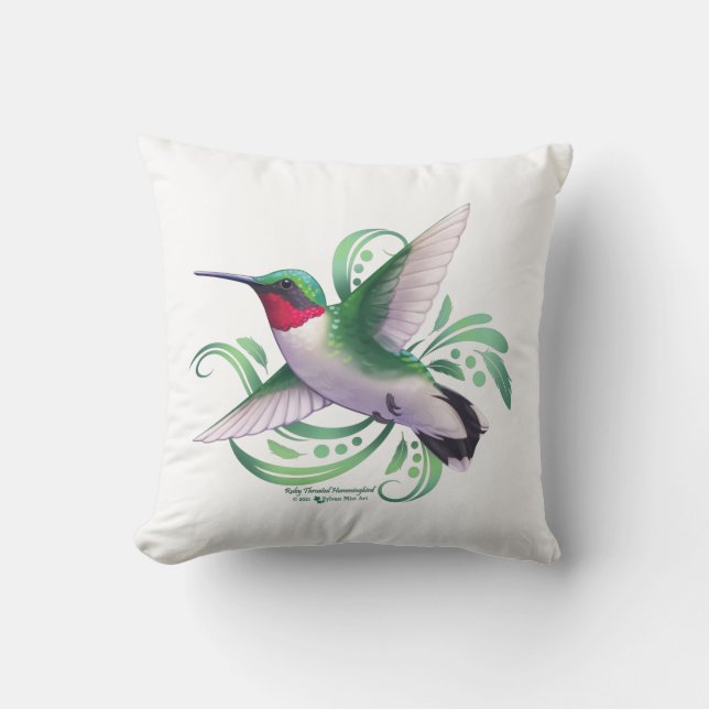 Ruby Throated Hummingbird Kudde (Framsida)