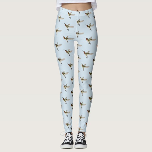Ruby Throated Hummingbird Leggings (Framsida)