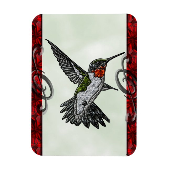 Ruby Throated Hummingbird Magnet (Vertikal)