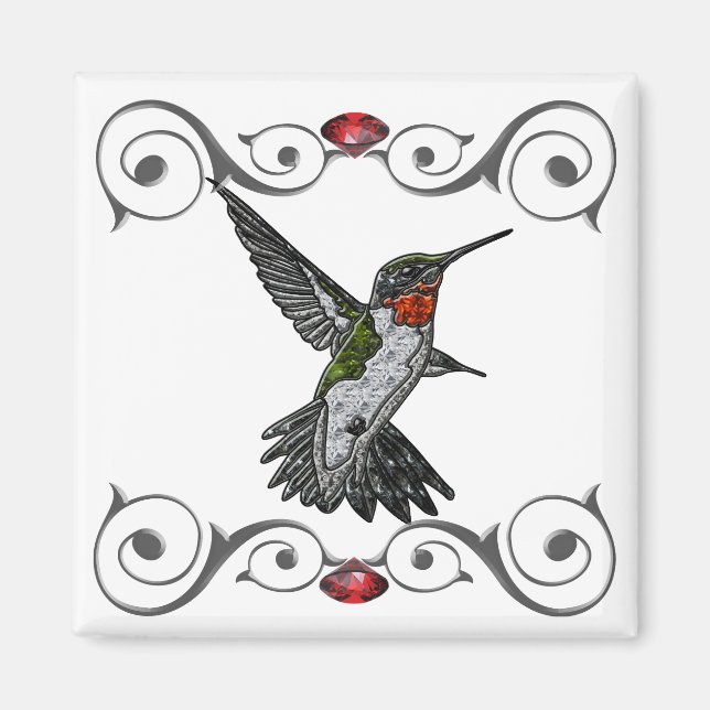Ruby Throated Hummingbird Magnet (Framsidan)