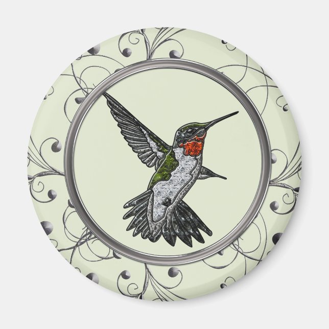 Ruby Throated Hummingbird Magnet (Framsidan)