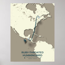 Ruby-throated Hummingbird Migration Karta