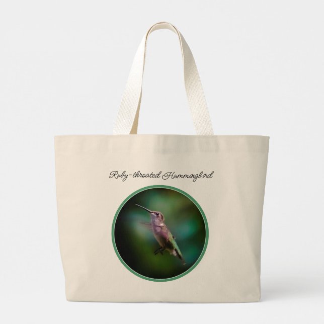 Ruby-throated Hummingbird Original Photograph Jumbo Tygkasse (Baksida)