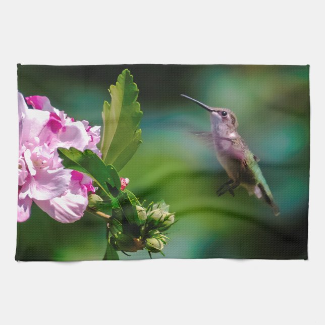 Ruby-throated Hummingbird - Original Photograph Kökshandduk (Horisontell)