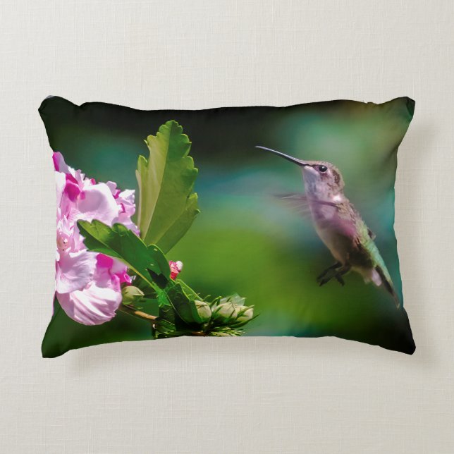 Ruby-throated Hummingbird - Original Photograph Prydnadskudde (Framsidan)