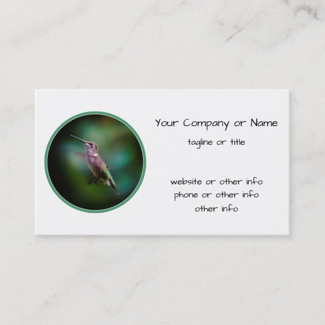 Ruby-throated Hummingbird - Original Photograph Visitkort (Framsida)