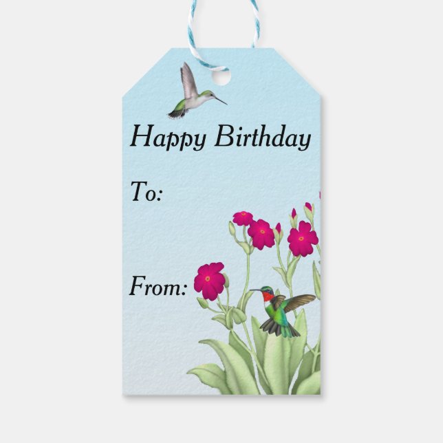 Ruby Throated Hummingbird par Gift Märkres Presentetikett (Baksidan)