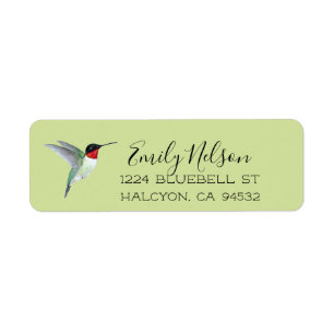 Ruby-throated Hummingbird Returadress Etikett