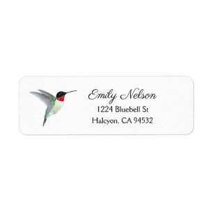 Ruby-throated Hummingbird Returadress Etikett