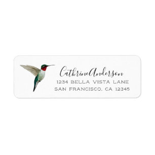 Ruby-throated Hummingbird Returadress Etikett