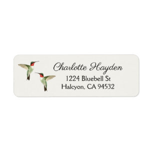Ruby-throated Hummingbird Returadress Etikett