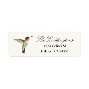 Ruby-throated Hummingbird Returadress Etikett
