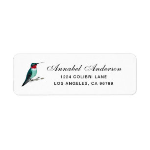 Ruby-throated Hummingbird Returadress Etikett