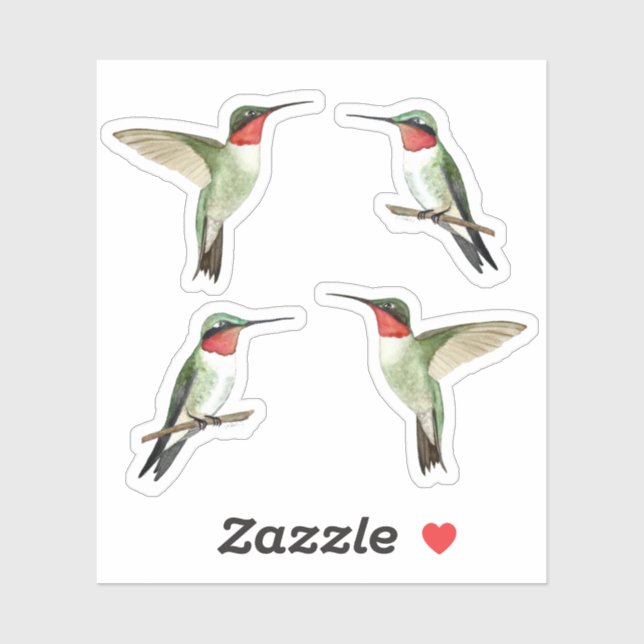 Ruby-throated Hummingbird Sticker Klistermärken (Ark)