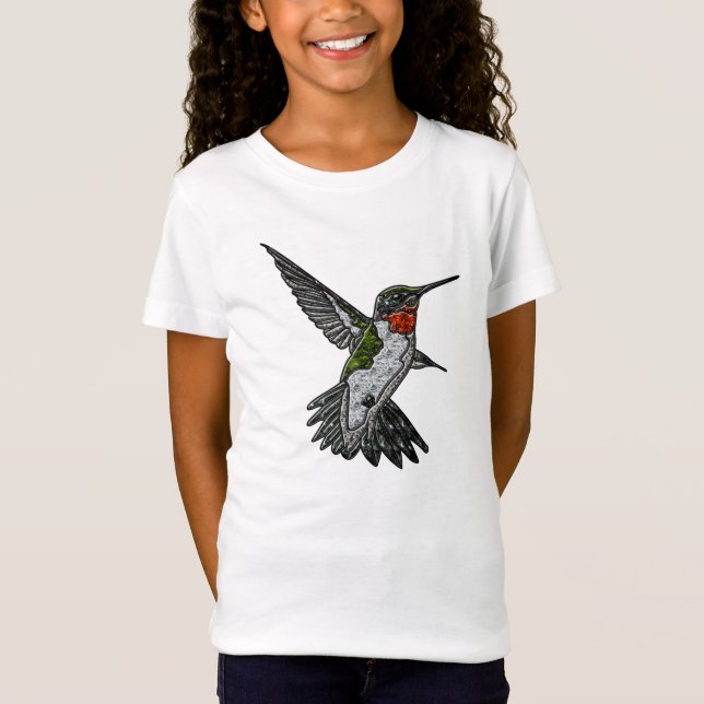 Ruby Throated Hummingbird Tee Shirt (Framsida)
