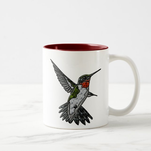 Ruby Throated Hummingbird Två-Tonad Mugg (Höger)