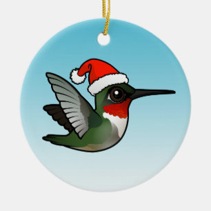 Ruby-throated Hummingbirdjul Julgransprydnad Keramik