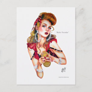 Ruby tisdag av Elizabeth Austin Postcard Vykort