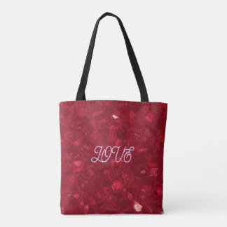 Ruby tote bag for valentines day tygkasse