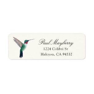 Ruby-troated Hummingbird Return-adressetikett Returadress Etikett